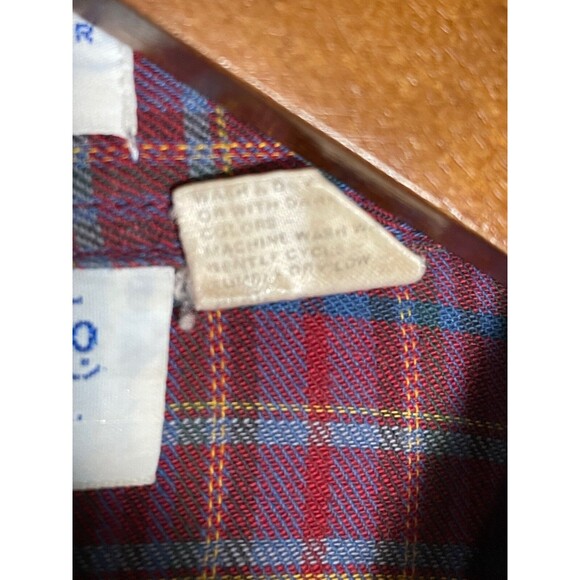Vintage 70s Levi's Plaid Button Up Shirt Levi Strauss & Co Embroidered Women's 8 - Picture 8 of 13